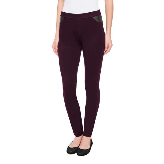 DKNY Womens Pull On Ponte Pant (Merlot, X-Small)
