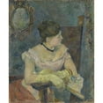 thumbnail image 2 of Paul Gauguin 20x23 Black Ornate Framed Double Matted Museum Art Print Titled: Madame Mette Gauguin in Evening Dress (1884), 2 of 5