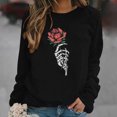 thumbnail image 2 of Sudadera Para Mujer Cuello Redondo Sudadera de Gran Tamaño Casual Manga Completa Cuello Redondo Tops Camisas Sueltas Blusa Jersey Sudadera Estampada Odeerbi ODB136814, 2 of 5