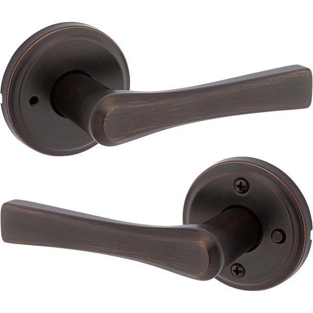 Katella Poignée de Porte Mate Levier de Passage Réversible Poignées de Porte Intérieures pour Porte de Hall et de Garde-Robe Poignées de Porte de Hall/garde-Robe Non Verrouillables Déco Maison Transitionnelle
