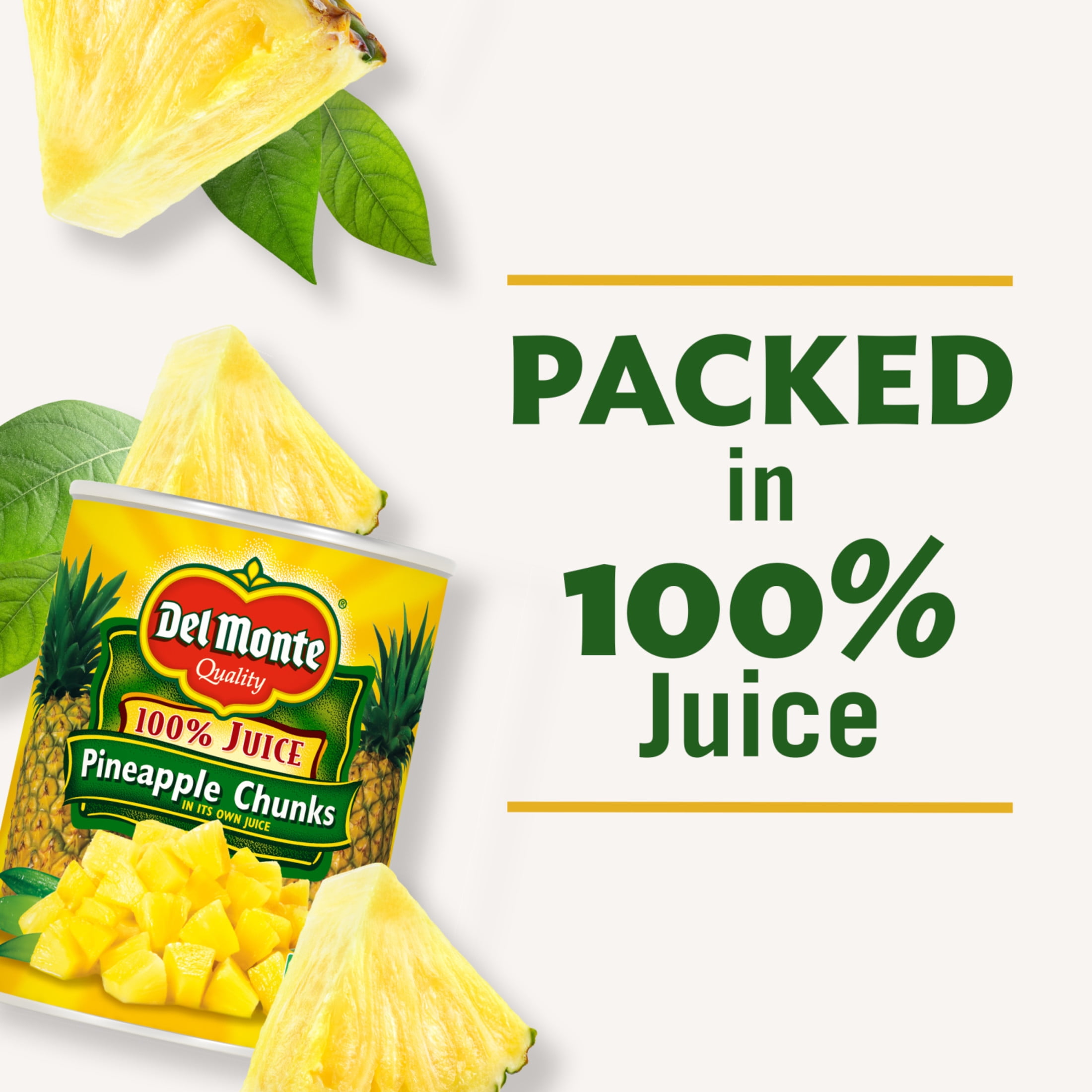 Del Monte Pineapple Chunks in 100% Juice, 15.25 oz Can