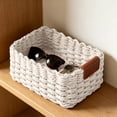 thumbnail image 5 of Luoshdecor Woven Rope Storage Basket Natural Paper Rope Organizer Basket Decorative Wicker Basket For Home Bathroom Bedroom Kitchen Office Sundries Cosmetics Toys, 5 of 6