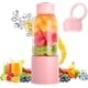 thumbnail image 1 of Batidora Portátil (Rosa), Vaso Exprimidor con 450ml 6 Cuchillas Sin BPA para Deporte y Viajes, Mini Batidora para Batidos y Batidos, Regalo de Navidad para Mujeres Hombres Sincero Electrónica, 1 of 5