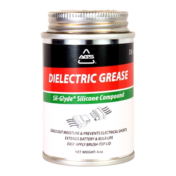 AGS Automotive Solutions Brush Top Can Dielectric Silicone Grease Compound for All Electrical Components and Connectors, 4oz, Percise and Easy Application