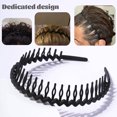 thumbnail image 3 of Zig Zag Headbands for Women Men, Plastic Sharks Tooth Hair Comb Headband, Fashion No Slip Headbands with Teeth Comb 10 PCS, 3 of 6