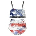 thumbnail image 4 of Trajes de baño Amzcrzy Tankini para mujer, trajes de baño, traje de baño de bikini con control de abdomen, conjunto de traje de baño con volantes para mujer, multicolor, XL, 4 of 5