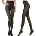 thumbnail image 4 of Mallas térmicas de forro polar para mujer, pantimedias translúcidas falsas, medias cálidas para mujer, medias gruesas de invierno, 4 of 4