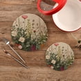 thumbnail image 2 of Coolnut Herbal Wildflower Trivets Pot Holders Set of 2 Potholders for Kitchens Pure Cotton Thread Weave Trivets,Hot Pads for Kitchens,Coasters,Placemats,Spoon Rest for Cooking Home Decor, 2 of 7