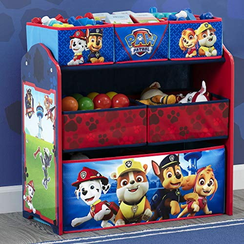 Paw Patrol Toy Box 6 Bins Storage Kids Furniture Organizer Chase Marshall Rescue 