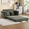 thumbnail image 2 of 58 inch 3-in-1 Upholstered Futon Sofa Convertible Floor Sofa bed,Foldable Tufted Loveseat with Pull Out Sleeper Couch Bed,Folding Mattres Love Seat Daybed W/Side Pockets for Living Room Green, 2 of 4