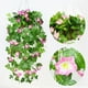 thumbnail image 1 of Nvzi Vid artificial, 2 unidades, flor de trompeta de gloria de la mañana artificial, planta verde falsa, valla de pared para jardín, decoración para exteriores(rojo violáceo), 1 of 5