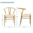 thumbnail image 3 of Alden Design Mid-Century Metal Dining Chairs with Woven Hemp Seat, Set of 2, Natural, 3 of 9
