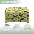 thumbnail image 4 of Xoenoiee Lemon Heart Leaves Print Ottoman Covers Square, Stretch Ottoman Slipcover Washable Footstool Slipcover Pouffe Cover, Furniture Protector for Sofa Storage, L, 4 of 7