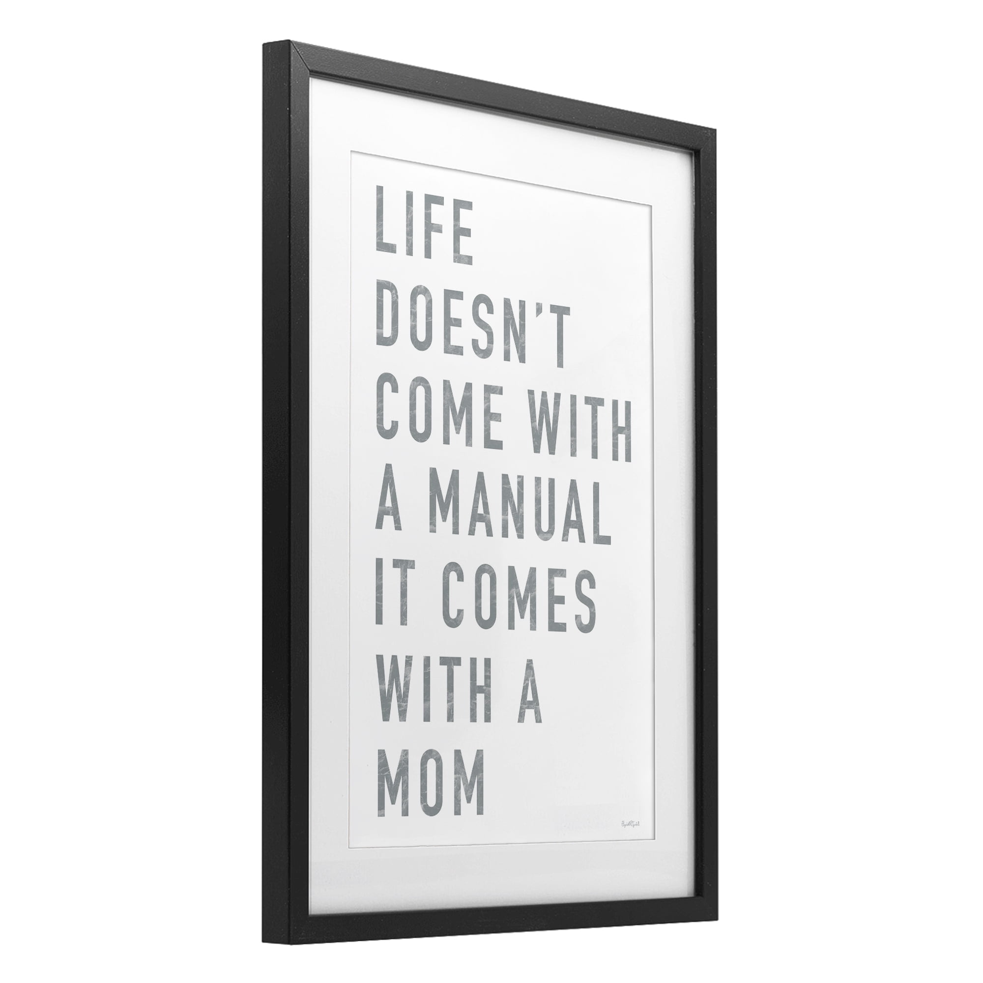 Stupell Industries Life Manual Is Mom Black Framed Print Under Glass, design by Elizabeth Tyndall