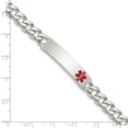 thumbnail image 3 of Auriga 925 Sterling Silver Curb Link Id Bracelet 8.5 inch for Women(L- 8.5inch, W- 8mm), 3 of 6