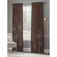 thumbnail image 4 of Brown Flowers Sheer Curtains 96 Inch Length 2 Panels Set, Pastoral Abstract Floral Minimalist Art Voile Window Treatment Semi Sheer Long Curtains Drapes for Bedroom/Living Room/Kitchen 52"x96"x2, 4 of 7