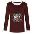 Cavosen Happy New Year Womens Shirts Casual Long Sleeve Holiday Happy