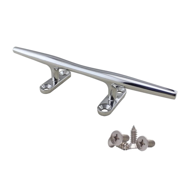 Accesorios de de abrazadera de muelle de barco con 4 tornillos de instalación, abrazadera de cubierta de Base abierta resistente y duradera, 6 pulgadas Sunnimix Cornamusa para barco