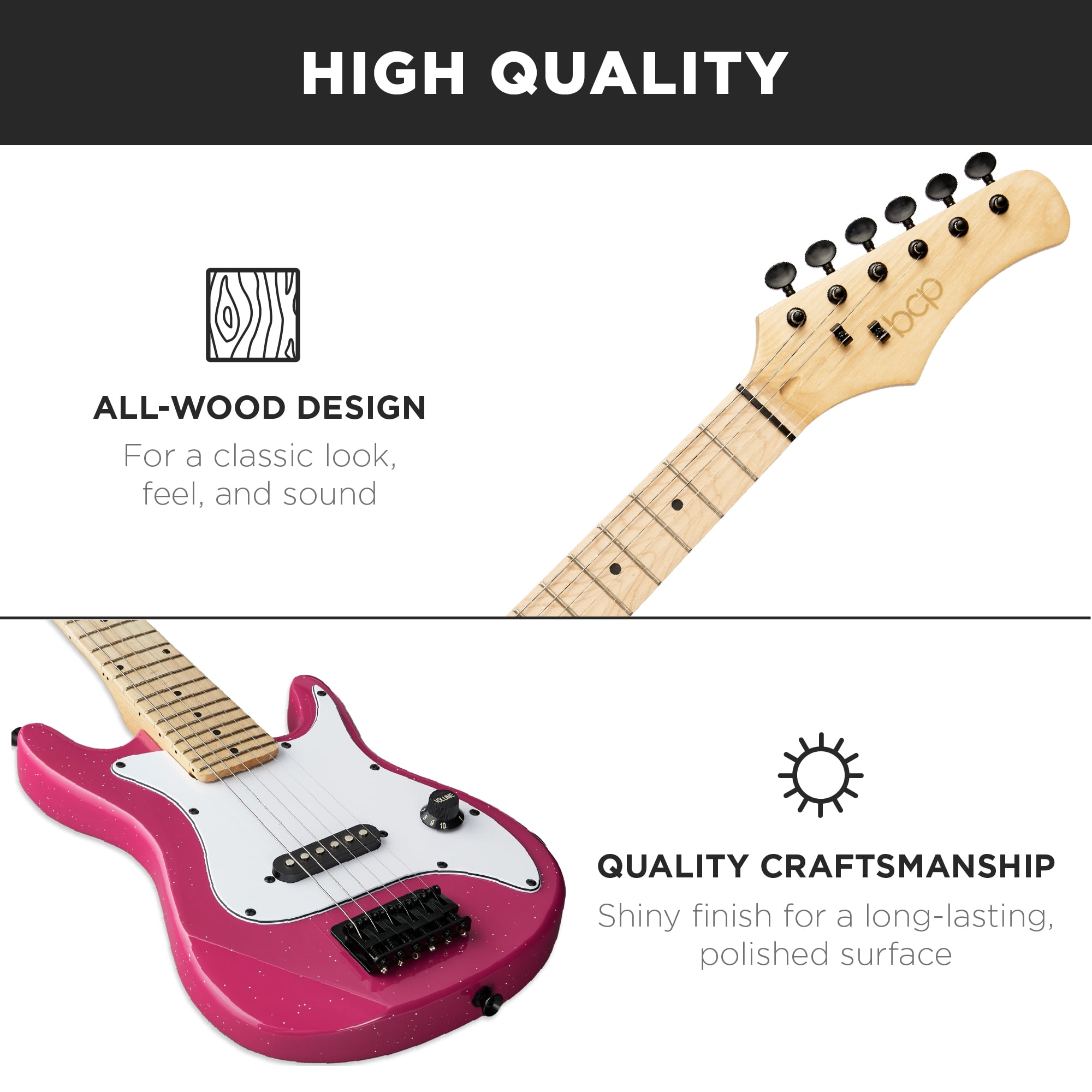 Best Choice 30in Mini Child's Electric Guitar Starter Kit w Best Choice 30in Mini Child's Electric Guitar Starter Kit w