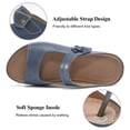 thumbnail image 3 of Ecetana Womens Slide Sandals Leather Wedge Sandals Comfortable Summer Beach Sandals Orthopedic, 3 of 6