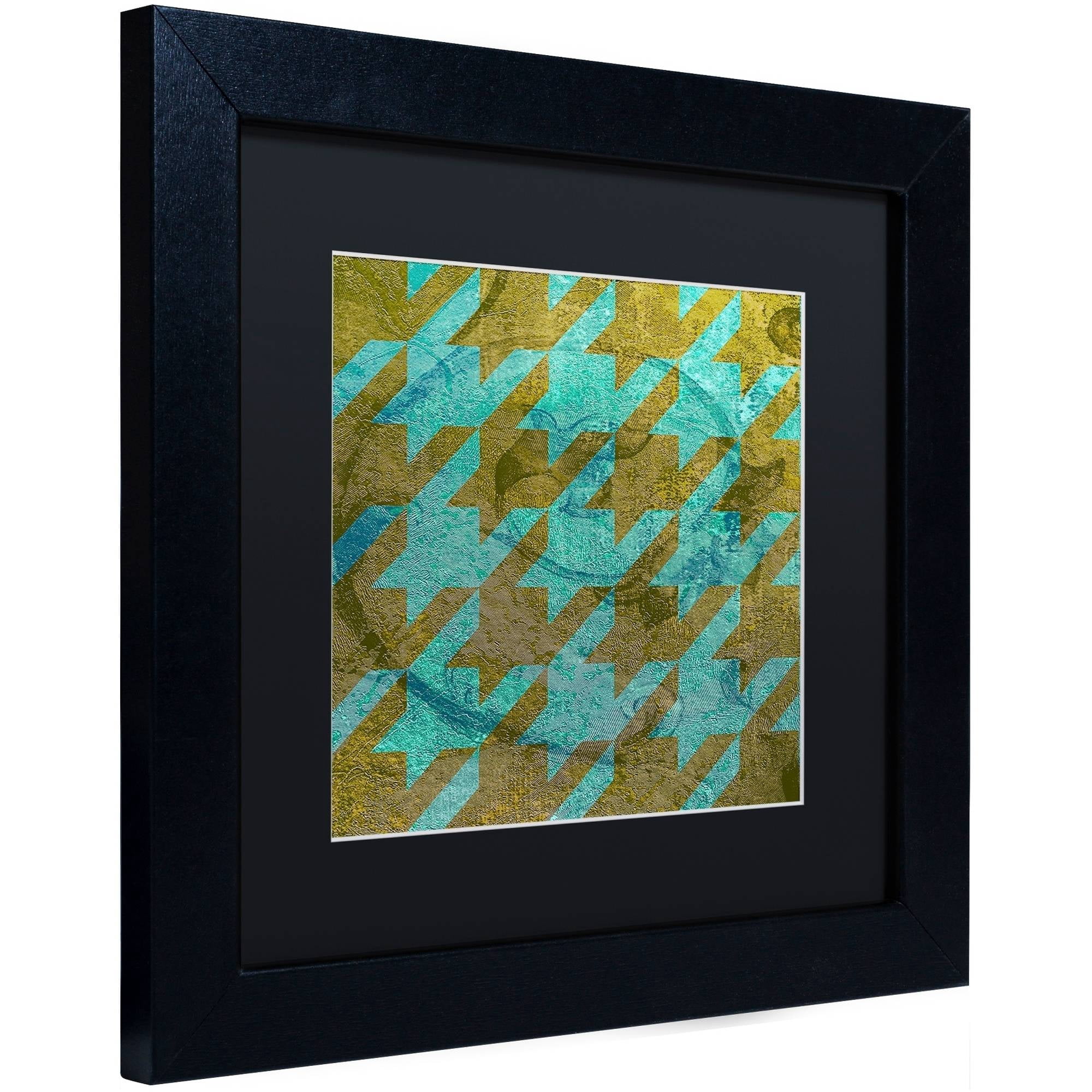Trademark Fine Art "Houndstooth V" Canvas Art by Color Bakery Black Matte, Black Frame