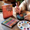thumbnail image 3 of Acrylic Paint Markers Fine Tip with Opaque and Layerable Ink, 18-Pack, 0.03-Inch Nibs, Multi-Surface Paint Pens for Rock Painting, 3 of 5