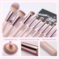 thumbnail image 4 of 15pcs Travel Makeup Brushes Foundation Powder Concealers Eye Shadows Travel Mini Makeup Brush Set with 12pcs Puff, Sponge and Bag (pink), 4 of 4