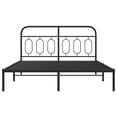 thumbnail image 4 of vidaXL Metal Bed Frame without Mattress with Headboard Black 59.1"x78.7", 4 of 7