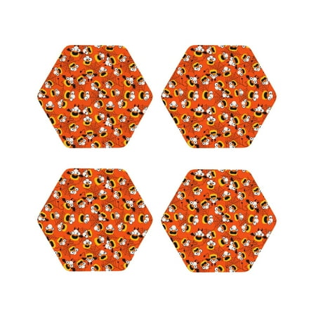 

Tideii Funny corn spider web for Leather Coasters 4 Pieces Anti-fouling and Anti-scalding Decorative Coasters Suitable for Restaurants Kitchens Coffee Shops-Hexagon