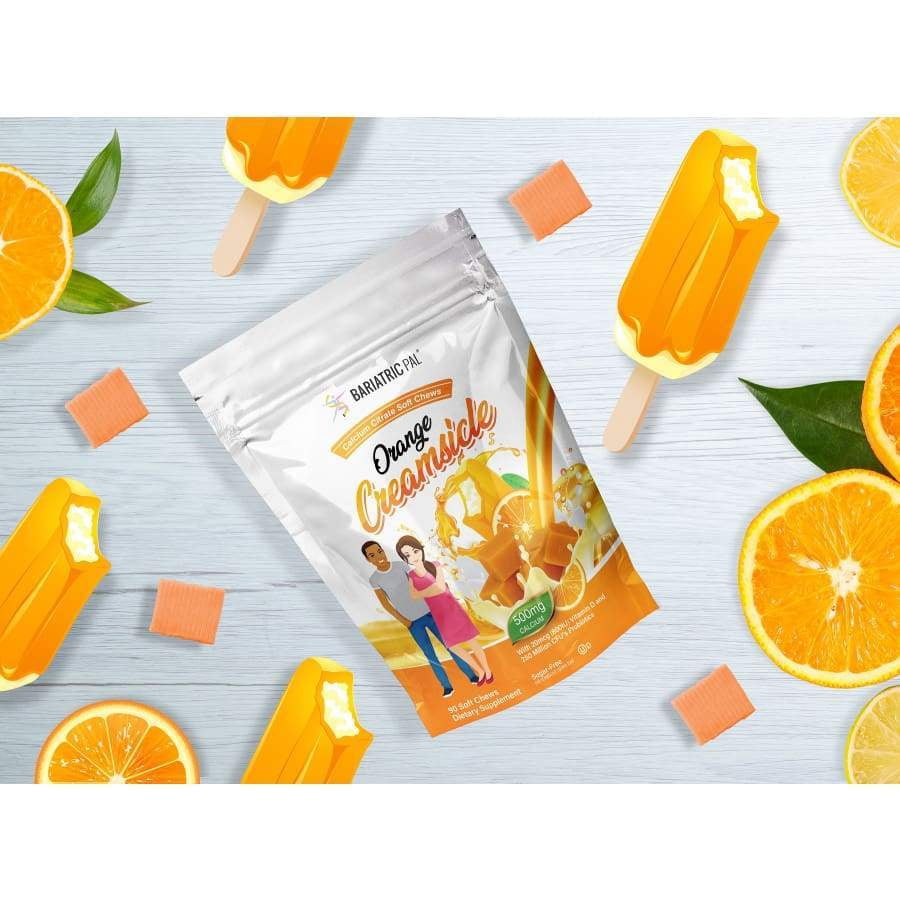 BariatricPal Sugar-Free Calcium Citrate Soft Chews 500mg with Probiotics - Orange Creamsicle Size: 90ct