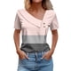 thumbnail image 1 of Camisetas de Manga Corta para las Mujeres a Cuadros Impreso Botón Casual Camiseta, Camisetas de Mujer Casual para Primavera Verano, 1 of 3