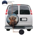 thumbnail image 4 of KAKALAD Beautiful Highland Cow 10 Spare Tire Cover Universal Vehicle Accessories Buckle Car Tools 17”in, 4 of 6