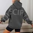thumbnail image 2 of CAIXIA Womens Hoodies DISCIPLE Hoodie Sweatshirt Men Women Oversized Fashion Letter Printed Streetwear Hooded Pullover with Pocket,Dark Gray, 2 of 6