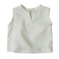 thumbnail image 1 of Toddler Kids Solid Cotton Crew Neck Tank Tops, Soft Breathable Sleeveless Layering Tops for Daily Wear, 1 of 8
