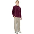 thumbnail image 6 of Classroom School Uniforms Big Kid Long Sleeve Pique Polo CR835Y, XL, Burgundy, 6 of 7