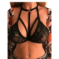 thumbnail image 1 of Orqqct Women Sheer Lace Lingerie Strappy Halter Bralette Bra, 1 of 4