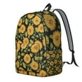 thumbnail image 2 of Flowers Print Commuter Backpack for School College Teens Adults, Large Capacity Bookbag with Laptop Sleeve, Durable Everyday Travel Backpack, Sunflower Floral Design Unisex Gift Idea for Work, 2 of 5