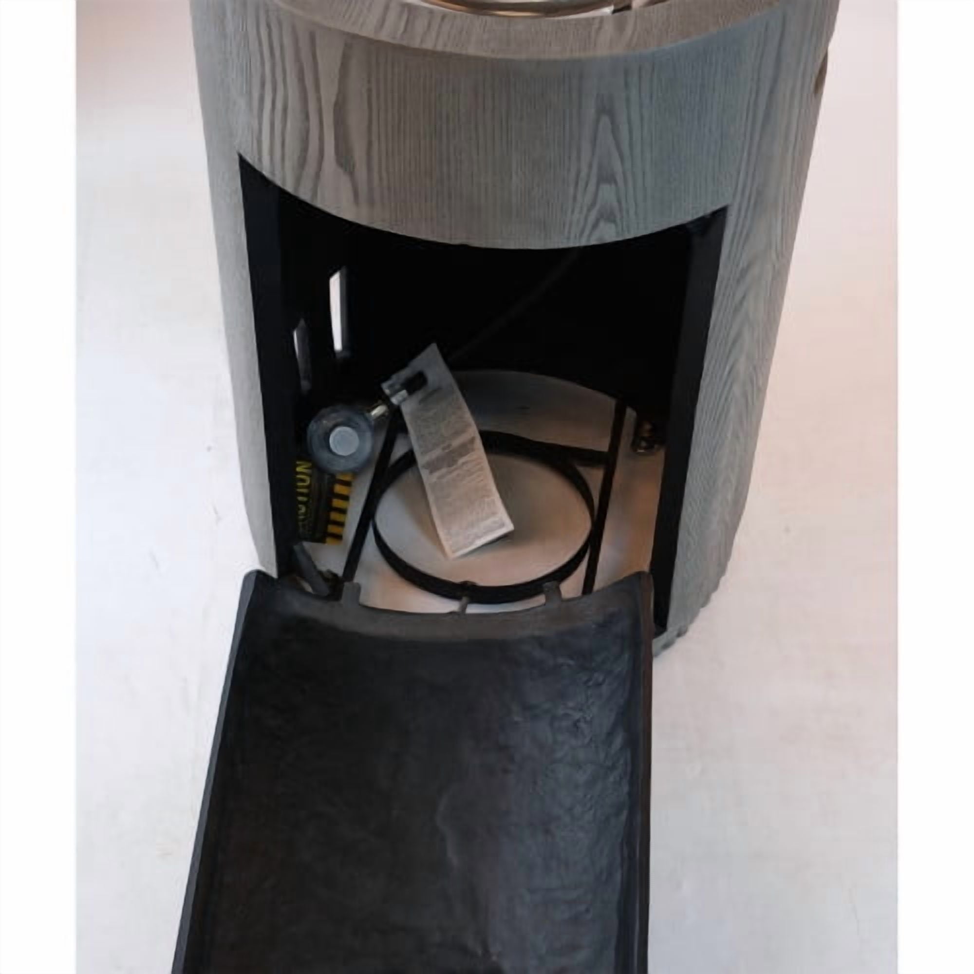 32000 BTU Outdoor Gas Fire Pit, Round, Magnesium Oxide Cultured Stone Finish with Rainproof Cover