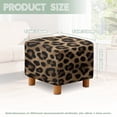 thumbnail image 3 of SCRAWLGOD Fur Leopard Print Brown Black Ottoman Cover, Stretch Slipcover for Square Ottomans Sofa Anti-Slip Footstool Cover with Elastic Bottom, 3 of 7