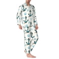 thumbnail image 2 of Fotbe Anchors And Shells Pijama de Hombre con Estampado de Manga Larga, Conjunto de 2 Piezas, Ropa de Dormir Suave y Cómoda con Bolsillos-XX-Large, 2 of 7