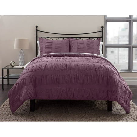 Formula Solid Ruched Bedding Comforter Set Walmart Com