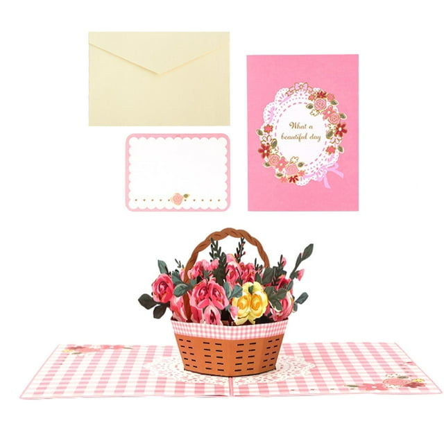 Tarjeta para el día de la madre, tarjeta de felicitación 3D para el día de San Valentín, flor para todas las ocasiones, hermoso día, tarjeta