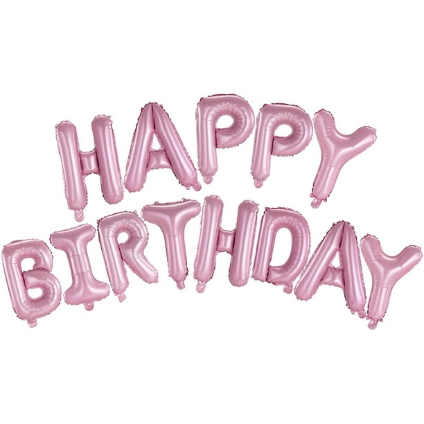 Pancarta con globos de feliz cumpleaños Letras en 3D Letras de lámina de Mylar, Decoración inflable para fiestas y decoraciones para eventos para niños y adultos, Reutilizable, Diversión ecológica Ormromra LRWJ574-3