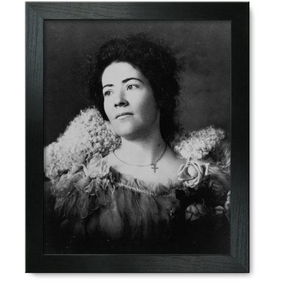 Framed Print: Nursing Student Wearing A Fur Collar And Lace Dress
