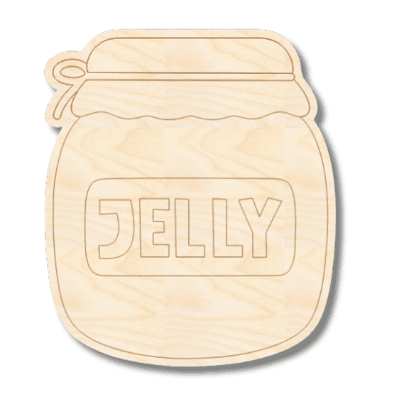 Unfinished Wood Etched Jelly Shape | Paint By Line Crafts 20" / 1/4"