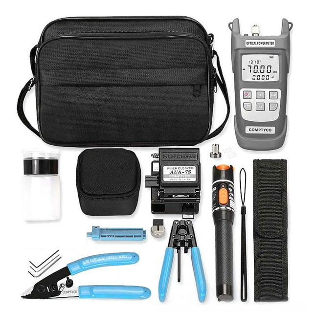 Mistaha Fiber Optic Cold Connection Tool Set with Power Meter, Red Light Pen, and Cutting Knife - Metal and Plastic Construction - Battery-Powered (Battery Not Included) - Compact and Lightweight