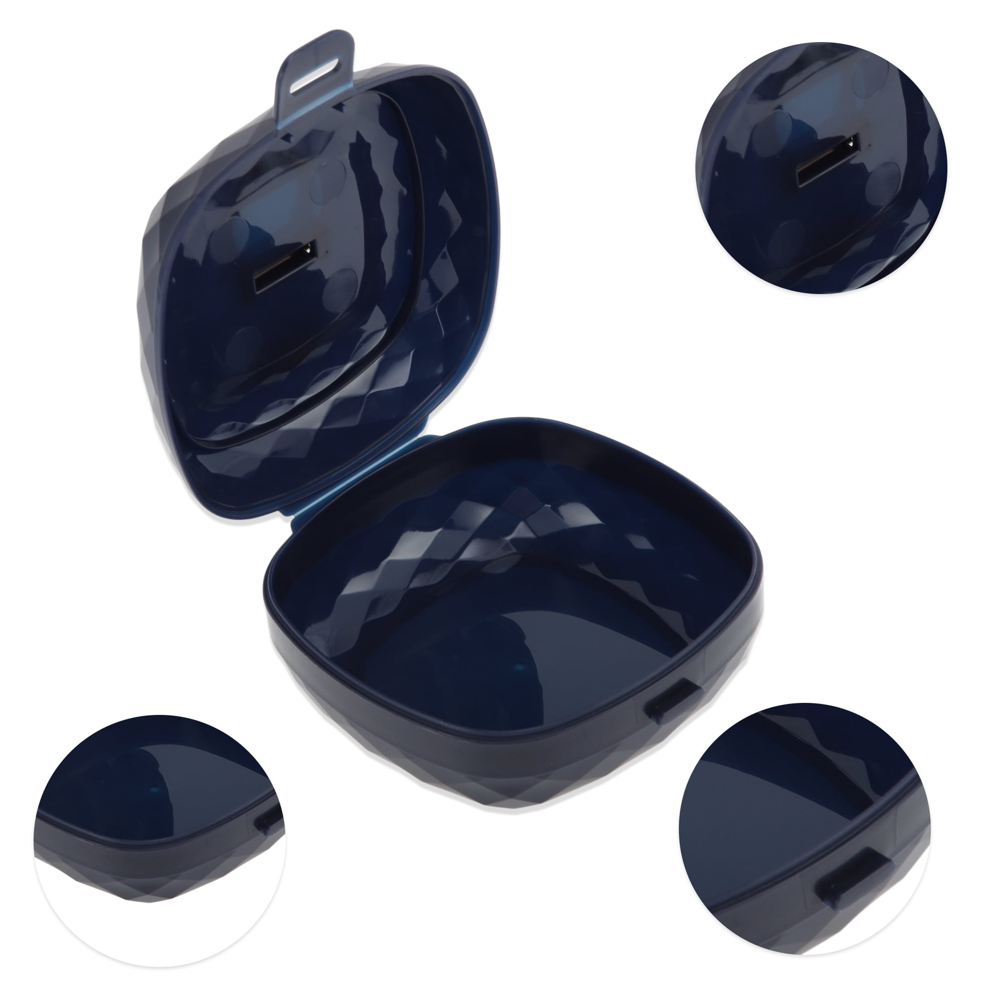 Unique Bargains Multi-Function Stylish Jewelry Box Organizer Single-Layer Navy Blue