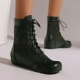 thumbnail image 6 of Bnwani Womens Boots New Winter Fashion Toe Flat Ankle Versatile Casual Boot Green Size 6.5, 6 of 8