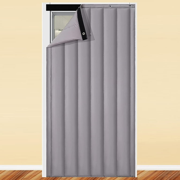 Sound Proof Door Blanket, Thermal-Insulated-Door-Curtain-Winter-Doorway,  Rollable Temporary Door Insulation Cover, 55.1X86.6 35.4X78.7  39.3X90.5
