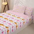 thumbnail image 2 of Manfei Ocean Shark Zipper Full Size Comforter Sets with Fitted Sheet and 2 Pillowcases, Cartoon Wave Lines Zipper Bedding Set, Orange Hot Pink, Pink Reversible, 4 Pieces, 2 of 7